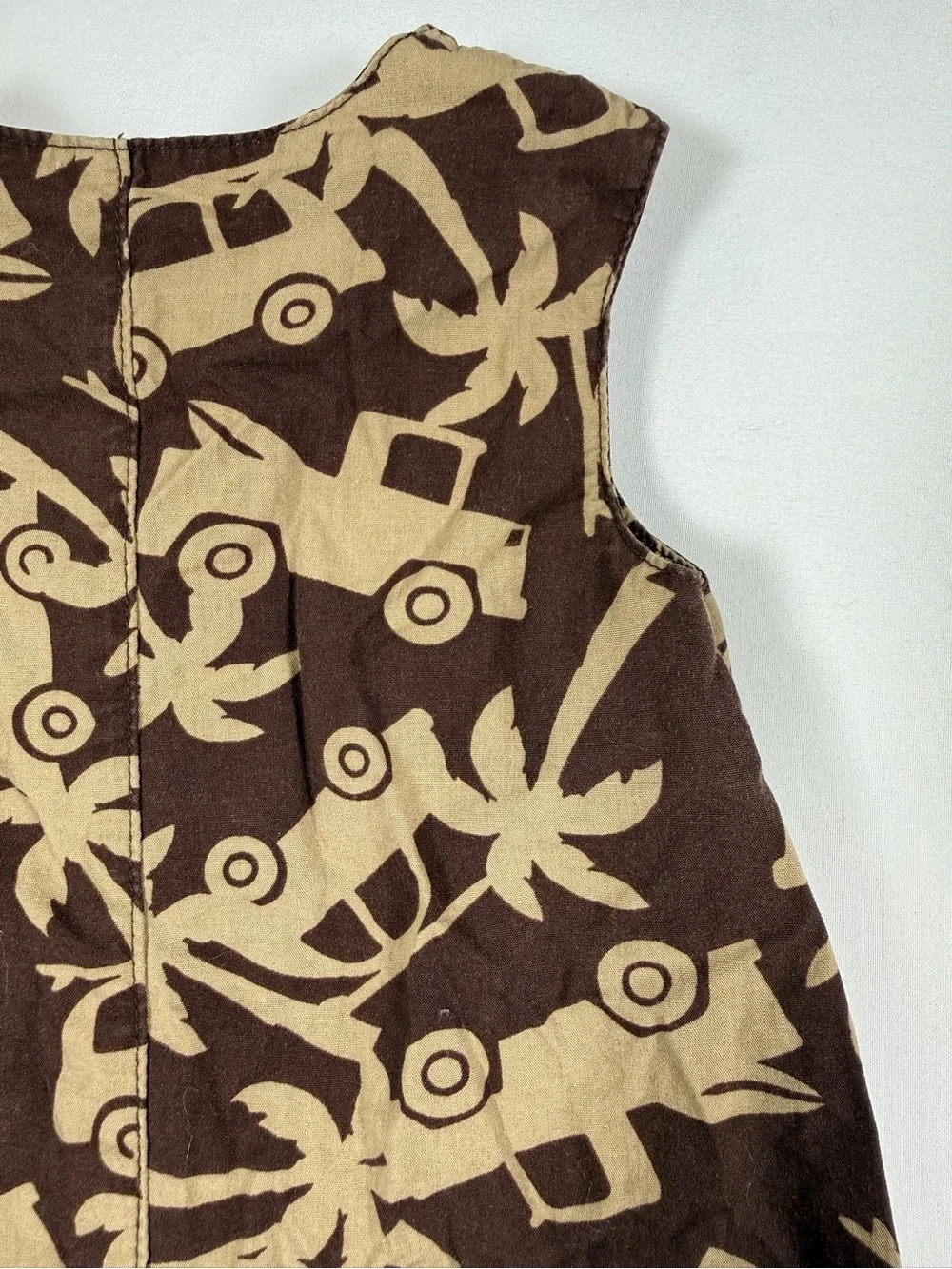 CARTER'S Super Fun Baby Boy Brown Cargo Truck Beach Coastal Jon Jon Romper 6M